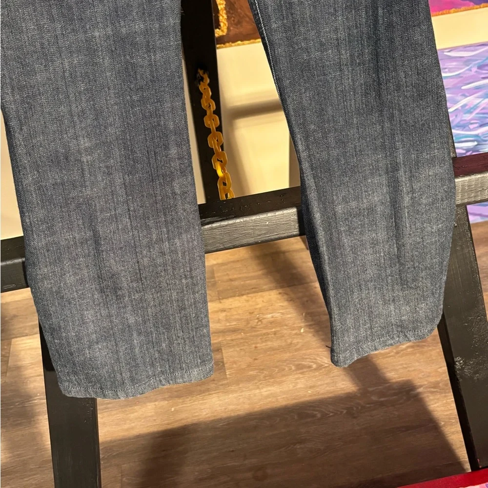 Chico's Size 0 Gray Studded Straight Leg Jeans